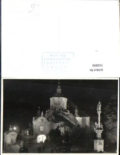 742840 Foto AK Eisenstadt Haydnkirche b. Nacht