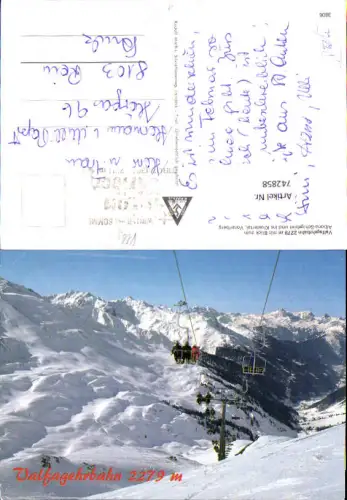 742858 Valfagehrbahn Blick z. Albona-Skigebiet u. Klostertal St Anton a. Arlberg Skilift Wintersport
