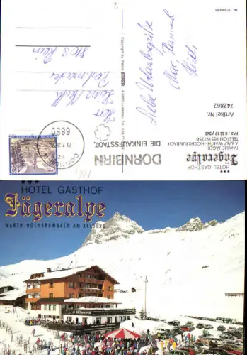 742862 Warth Hochkrumbach a. Arlberg Hotel Gasthof Jägeralpe Wintersport