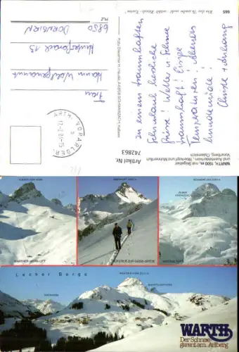 742863 Mehrbild AK Warth a. Arlberg Auenfelderhorn Biberkopf Mohnenfluh Wintersport