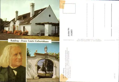 742883 Mehrbild AK Raiding Franz Liszts Geburtshaus Portrait Eingangtor