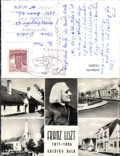 742899 Mehrbild AK Raiding Franz Liszt Geburtshaus Straßenpartie Kirche