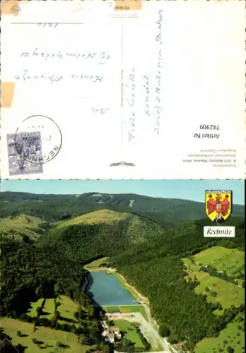742909 Fliegeraufnahme Rechnitz Schwimmbad u. Badestausee Stausee pub Alpine Luftbild FÖ 56491