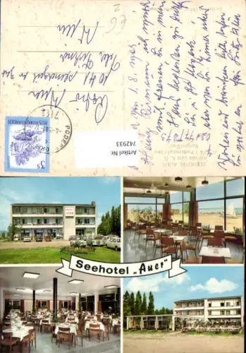 742933 Mehrbild AK Podersdorf a. See Seehotel Auer Speisezimmer u. Ansicht