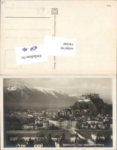 742949 Foto AK Salzburg vom Kapuzinerberg
