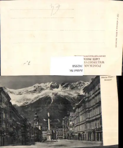 742958 Innsbruck Maria-Theresien-Straße Annasäule Nordkette