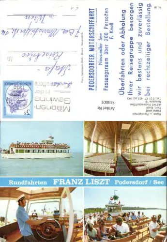 743001 Mehrbild AK Podersdorf a. See Rundfahrten Franz Liszt Schiff Boot