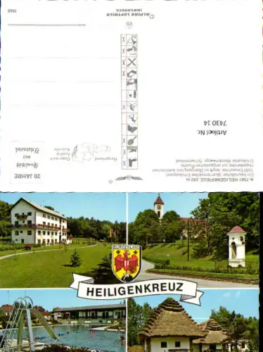 743014 Mehrbild AK Heiligenkreuz Schwimmbad Kirche