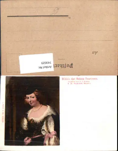743029 Künstler AK Peter Paul Rubens Bildnis der Helene Fourment Portrait