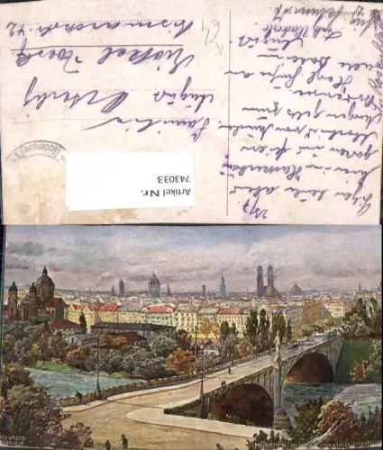 743033 Künstler AK Richard Wagner München Blick Maximilianeum