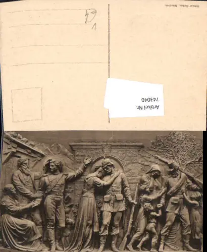 743040 Künstler AK Relief Der Abschied Krieg WW1 Soldaten pub Ottmar Zieher