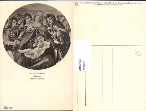743052 Künstler AK S. Botticelli Madonna Religion pub F. A. Ackermann 236/2435