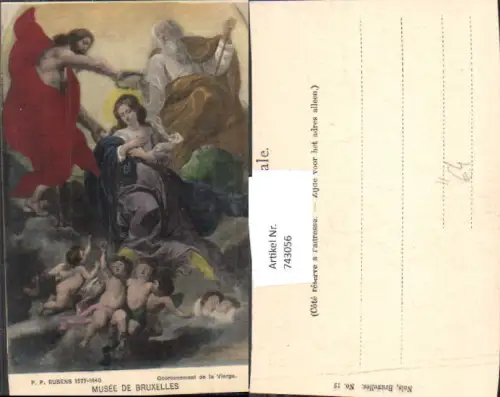 743056 Künstler AK Peter Paul Rubens couronnement de la Vierge Engel Religion
