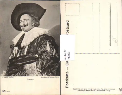 743063 Künstler AK Frans Hals London Portrait Mann Hut