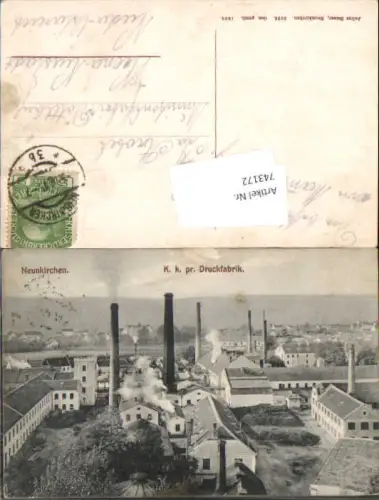 743172 Neunkirchen K.K. Druckfabrik Fabrik 1915 pub Julius Seiser 3035