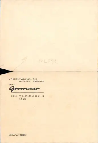Brief Geschäftsbrief Grossauer Melk Rechnung Melk