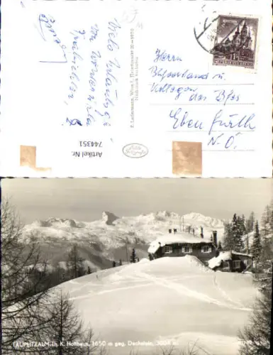 744351 Foto AK Tauplitzalm Theodor-Karl-Holl-Haus Dachstein Bad Mitterndorf Aussee