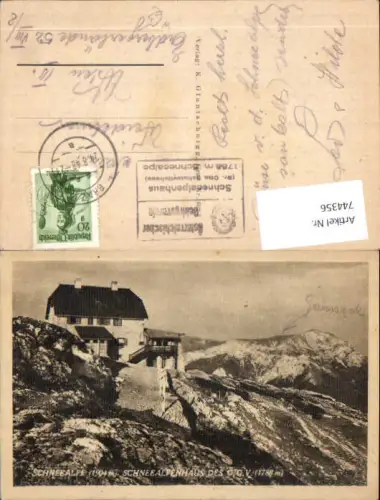 744356 Schneealpe Schneealpenhaus Altenberg a. d. Rax