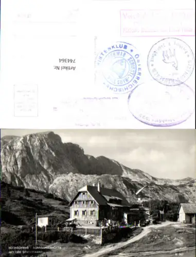 744364 Foto AK Hochschwab Sonnschienhütte m. d. Graserwand Tragöß-Sankt Katharein