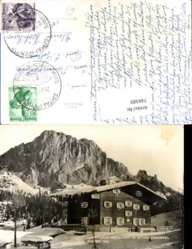 744389 Foto Ak Linzerhaus m. Stubwieswipfel im Winter Spital a. Pyhrn