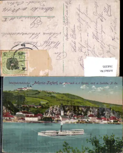 744395 Wallfahrtskirche Maria Taferl b. Marbach a. d. Donau Schiff Dampfer