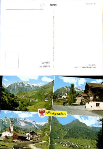 744407 Mehrbild AK Prägraten in Osttirol Kirche Dorfpartie