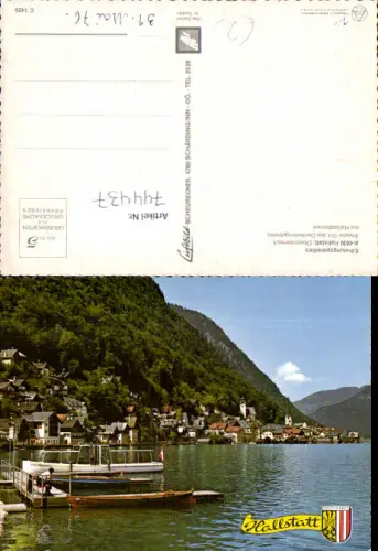 744437 Hallstatt mit Hallstättersee Schiff Boot Krippenstein 1976