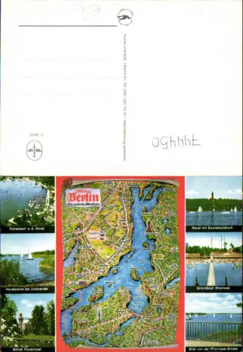 744450 Mehrbild AK Berlin Havelseen Pichelsdorf Havelpartie Schloss Pfaueninsel Lagekarte