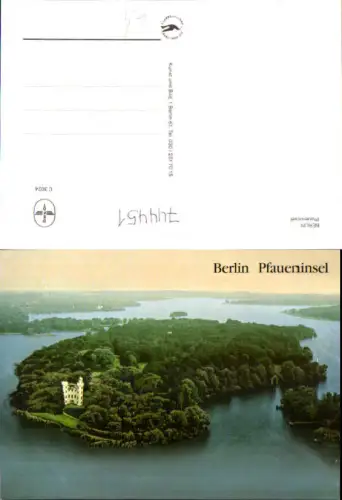 744451 Luftbild Berlin Pfaueninsel mit Schloss