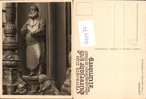 744474 Nürnberg P. Vischer-Selbstbildnis a. Sebaldusgrab