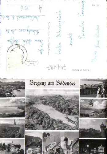 744487 Mehrbild AK Bregenz am Bodensee Tracht Seilbahn Schiff pub Werner Schlegel