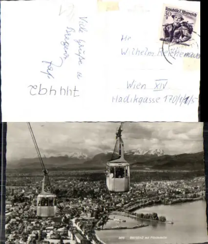 744492 Foto AK Bregenz a. Bodensee Pfänderbahn Seilbahn Gondel pub Foto Rhomberg 5670