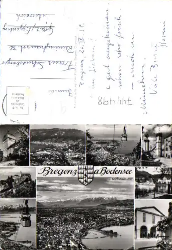 744498 Mehrbild AK Bregenz am Bodensee Seilbahn Gondel Brunnen pub Risch-Lau 2937