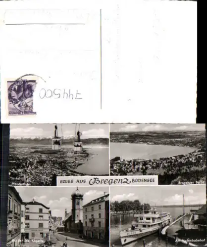 744500 Mehrbild AK Bregenz am Bodensee Pfänderbahn Bucht Schiff Hafenbahnhof