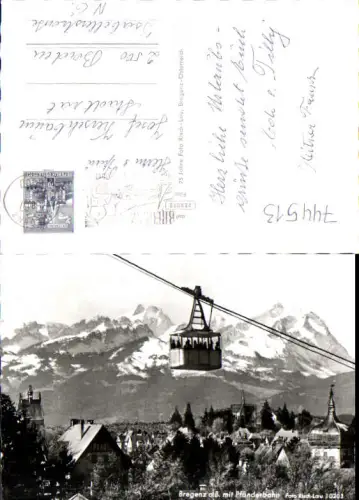 744513 Foto AK Bregenz am Bodensee mit Pfänderbahn Seilbahn pub Risch-Lau 10203