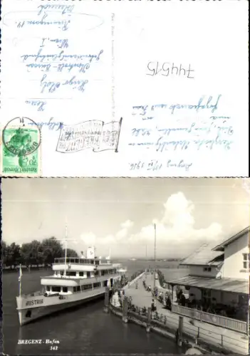 744515 Foto AK Bregenz am Bodensee Hafen Schiff Dampfer Austria pub Photo Branz 342