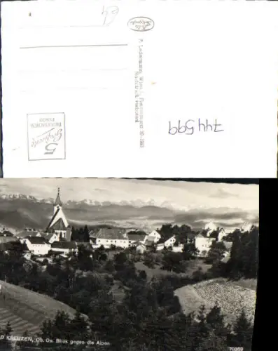 744599 Foto AK Kreuzen Blick geg. d. Alpen