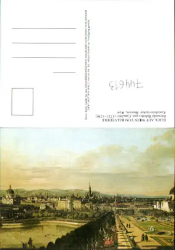 744613 Künstler AK Bernardo Belotto Canaletto Blick Wien v. Belvedere Vienna