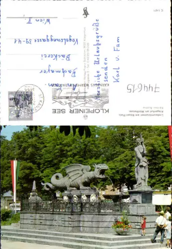 744615 Lindwurmbrunnen a. Neuen Platz Klagenfurt a. Wörthersee Kärnten Brunnen