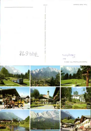 744618 Mehrbild AK Zugspitzdorf Grainau Zugspitze Zugspitzbahn Postkutsche Eibsee