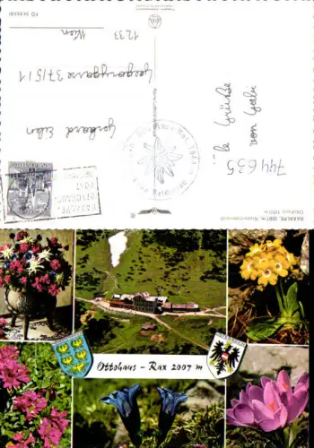 744635 Mehrbild AK Raxalpe Rax Ottohaus Reichenau a. d. Rax Alpenflora Blumen