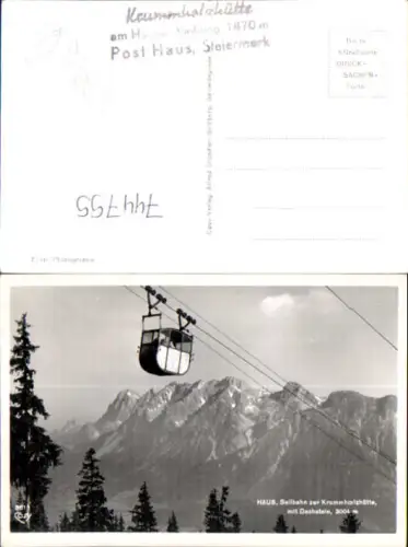 744755 Foto AK Haus im Ennstal Seilbahn zur Krummholzhütte mit Dachstein