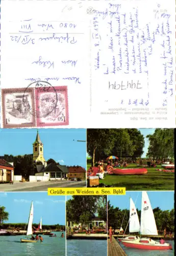 744794 Mehrbild AK Weiden a. See Kirche Liegewiese Seeufer Strandbad