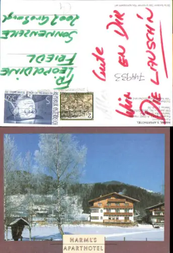 744933 Flachau Harmls Aparthotel im Winter Wegkreuz i. Vordergrund