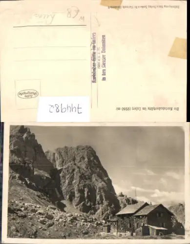744982 Foto AK Karlsbaderhütte im Laserz Tristach Lienz Lienzer Dolomiten Karlsbader Hütte