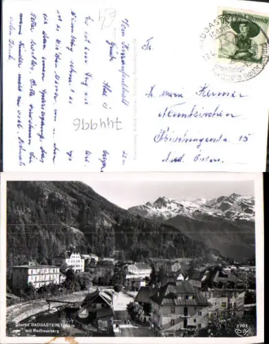 744996 Foto AK Bad Gastein m. Radhausberg pub Cosy 2701