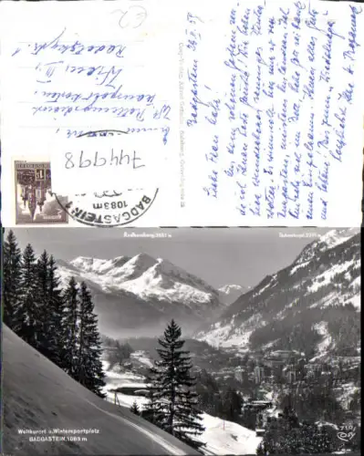 744998 Foto AK Bad Gastein im Winter m. Rathausberg u. Stubnerkogel pub Cosy 710