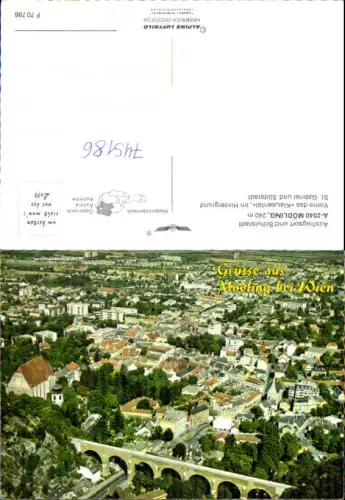 745186 Luftbild Mödling b. Wien Ansicht m. Viadukt Klausental St Gabriel Südstadt