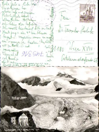 745316 Foto AK Sölden Hildesheimer Hütte Ötztal mit Gletscher