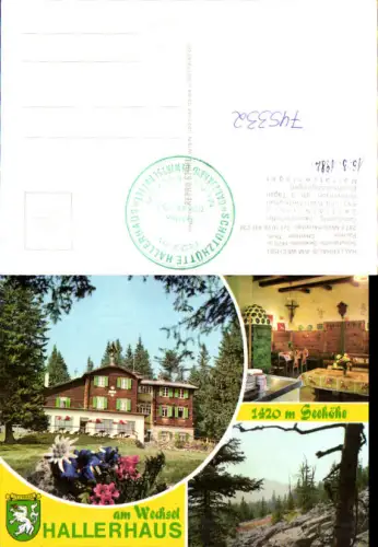 745332 Mehrbild AK Mönichkirchen Hallerhaus a. Wechsel Gaststube Kachelofen Schutzhütte
